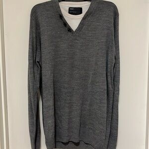 NEXT V-Neck long sleeve sweater Grey Lrg